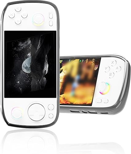 BOVUGAC Case for RG406H Retro Handheld Game Console, TPU Soft Protective Shockproof Cover for RG406H Flip Portable Handheld Game Console--ClearBlack