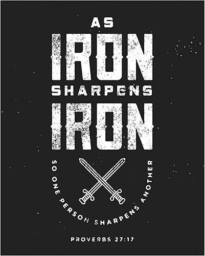 Iron Sharpens Iron - Christian Bible Verse Wall Art, Rustic Scripture Wall Decor Print For Home Decor, Office Decor, Great Christian Decor Gift,