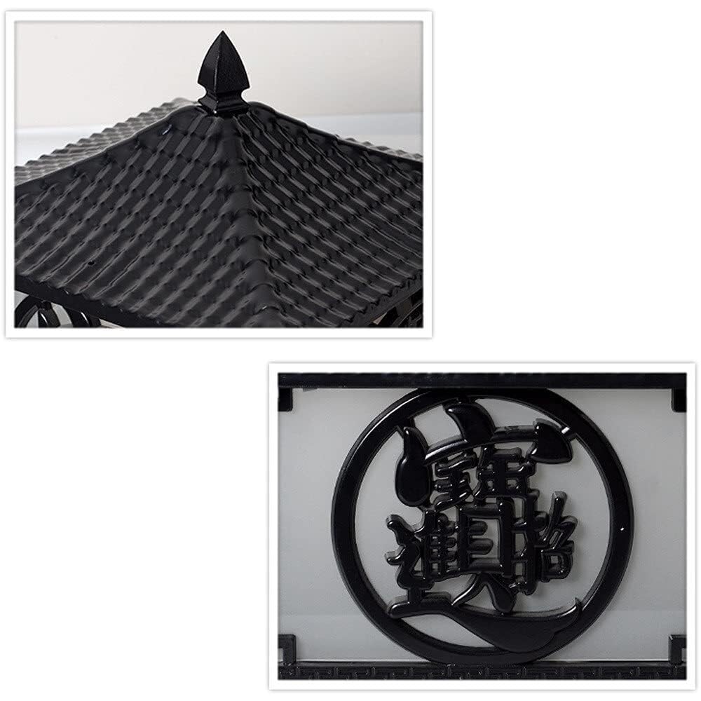 Palo Luce Luci da Esterno Quadrate in Alluminio Lampada Colonna Impermeabile per Cancello Giardino Pilastro in Vetro per Patio, Cortile, Paesaggio Esterno Giardino(Black,40cm)