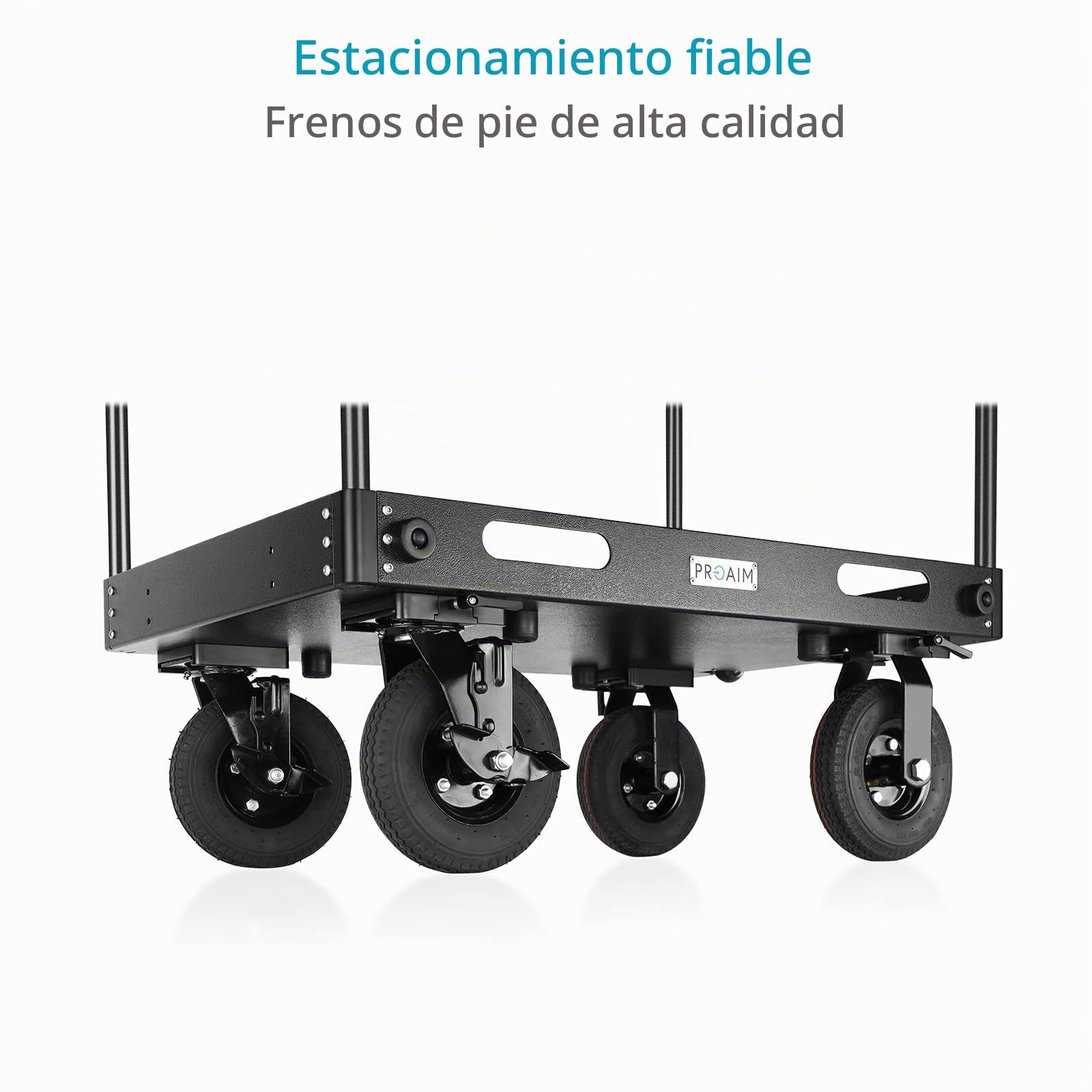 Carro de cámara de producción de Video Proaim bowado Pro de 36 Pulgadas para cineastas, productores de Video y fotógrafos (CT-BWDO-PRO-36) | Estructura de aluminio y acero con ruedas neumáticas 9" y frenos traseros; montaje sin herramientas 2-3 min, plega