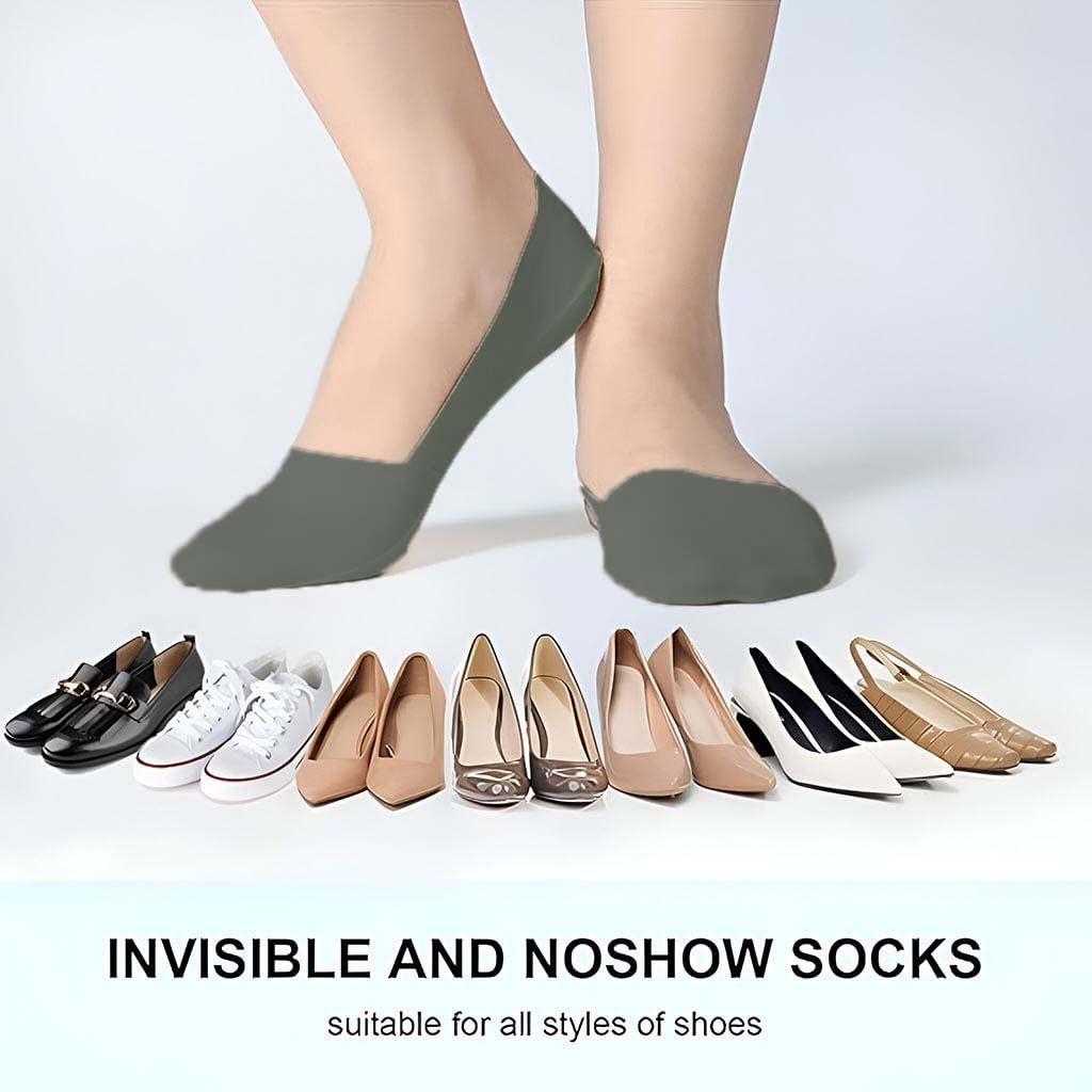 TECPHILE Women's No-Show Ankle-Length Socks ice Silk (Pack of 3), Premium Cotton-Spandex, Non-Slip Invisible Design, Moisture-Absorbing & Odor-Free, Ideal for Running, Hiking & Everyday Wear - Image 3 thumbnail