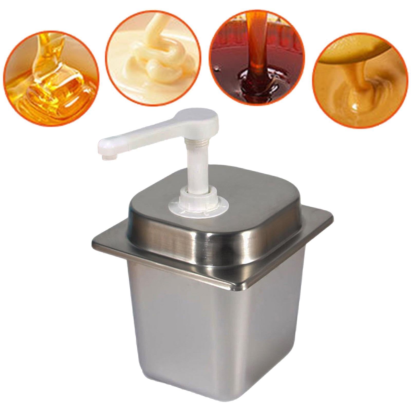 Botella con Dosificador de 2,3 L para Salsas Y Condimentos, Dispensador Manual para Cocina Y Bar, 15 CC