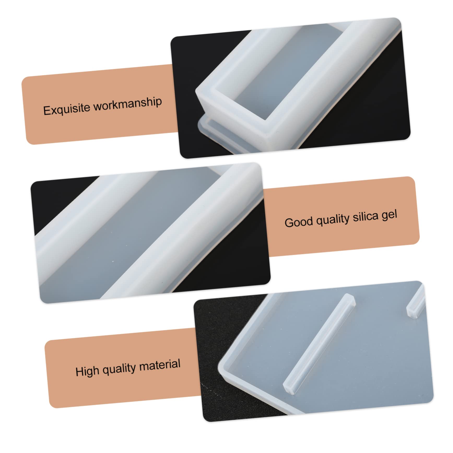 STOBOK Lot de 2 moules en silicone pour étagère de rouge à lèvres - Moule de rangement pour rouge à lèvres - Moule époxy pour fabrication de cartes - Blanc