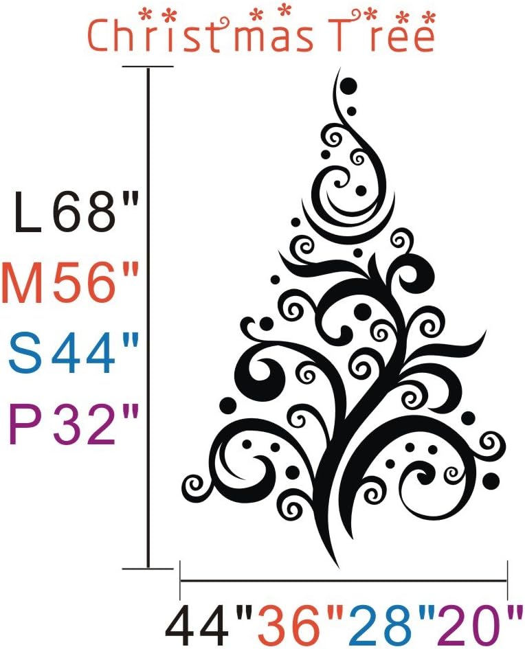 Christmas Tree Wall Decal Vinyl Christmas Tree Decor Merry Christmas Wall Sticker Mural Graphic Home Art Decor Dark Brown