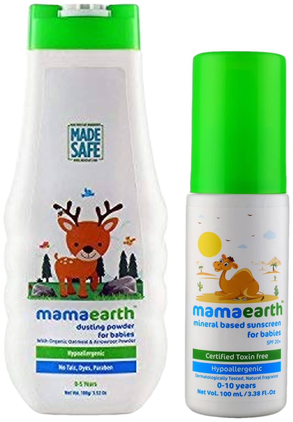 Buy Mamaearth Mineral Based Sunscreen (100 ml) & Mamaearth dusting