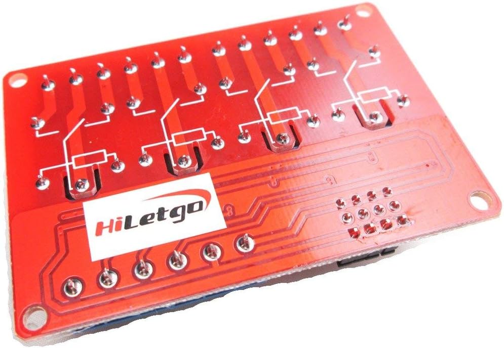 HiLetgo 4 Channel 24V Relay Module with OPTO-Isolated Support High and Low Level Trigger for PLC Automation Equipment Control