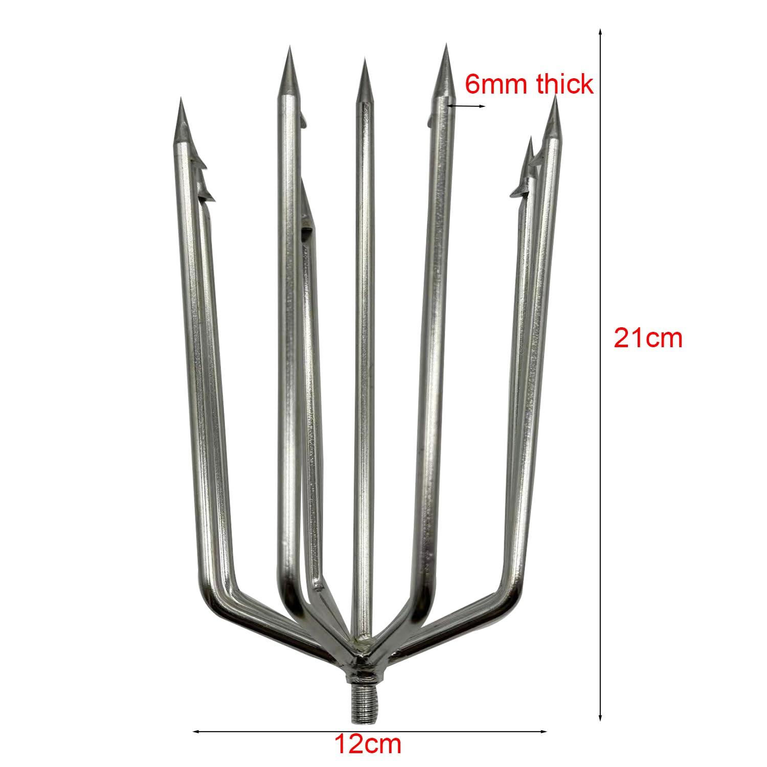 9/11 Zinken große Angelharpune aus Edelstahl, Jagdfisch, Gaff-Gaff-Gabelhaken mit 8 mm Schraube zum Fangen von großen Fischen, Maulwurf, Fröschen, großen Bullfrosch