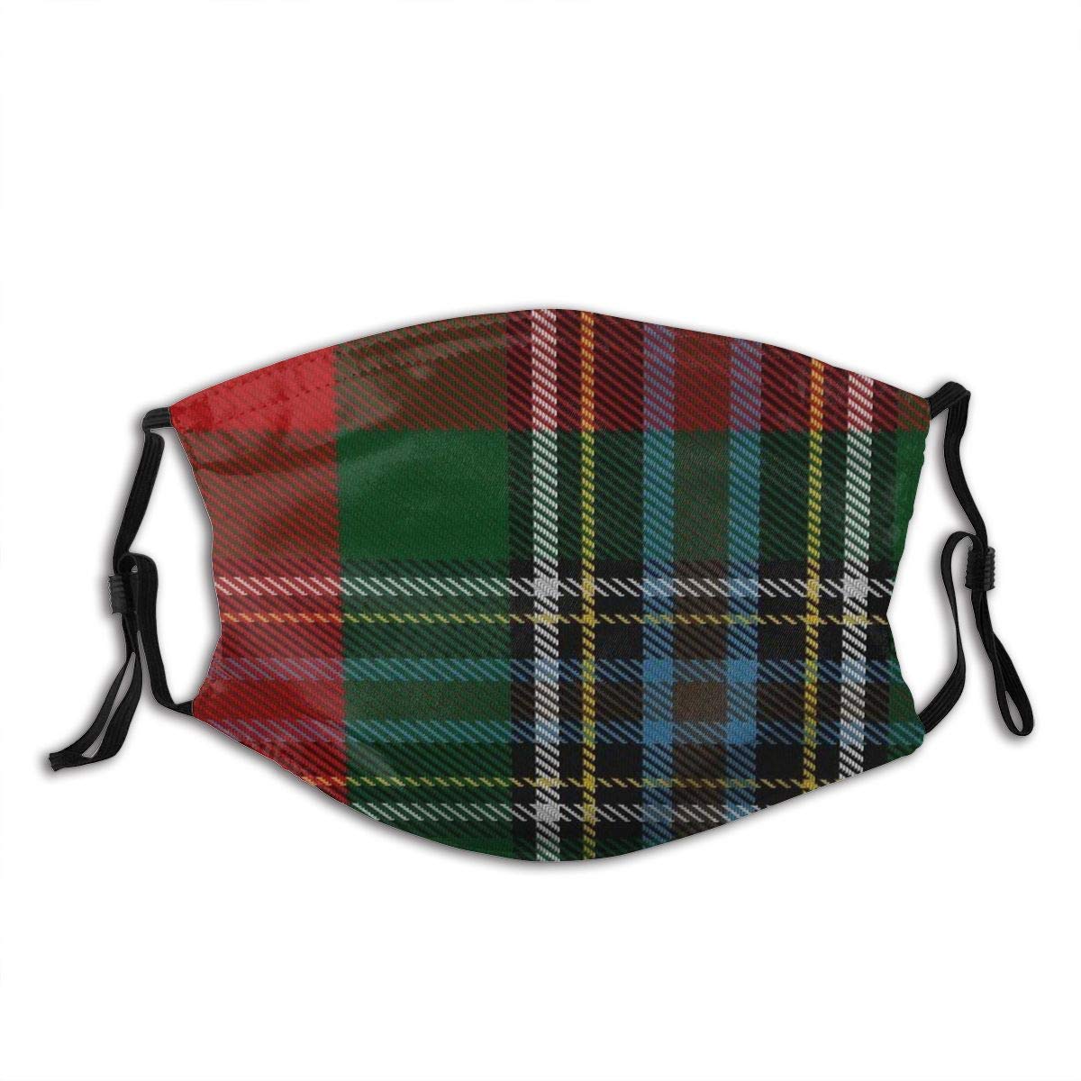 PFBSCU Maclean (Rare) Clan Family Tartan Unisex Adjustable Ear Loops Face Mouth Anti Pollution Washable with 2 Filters