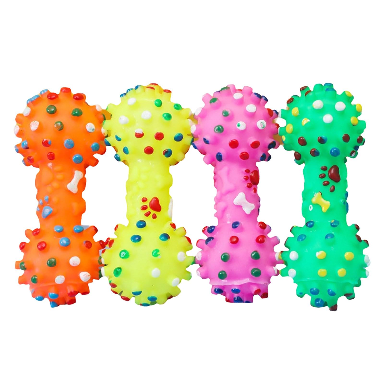 Interactive Dog Chew Toy, Funny Bone Style Pet Play Toys, Bite Resistant Squeaky Chewing Tool, Soft Rubber, Random Color, Healthy Teeth for Puppy Dogs, Cats, Pet, Indoors, Outdoors, (Randomly)