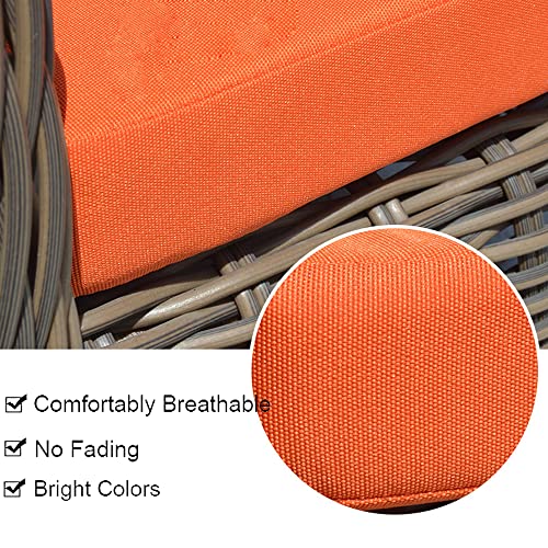 Flymei Outdoor Cushion Covers Replacement, Patio Loveseat Cushion Covers Only, Water Resistant Patio Cushion Slip Cover (24'' X 24'' X 4'' 4Pack, Orange) #TOP2