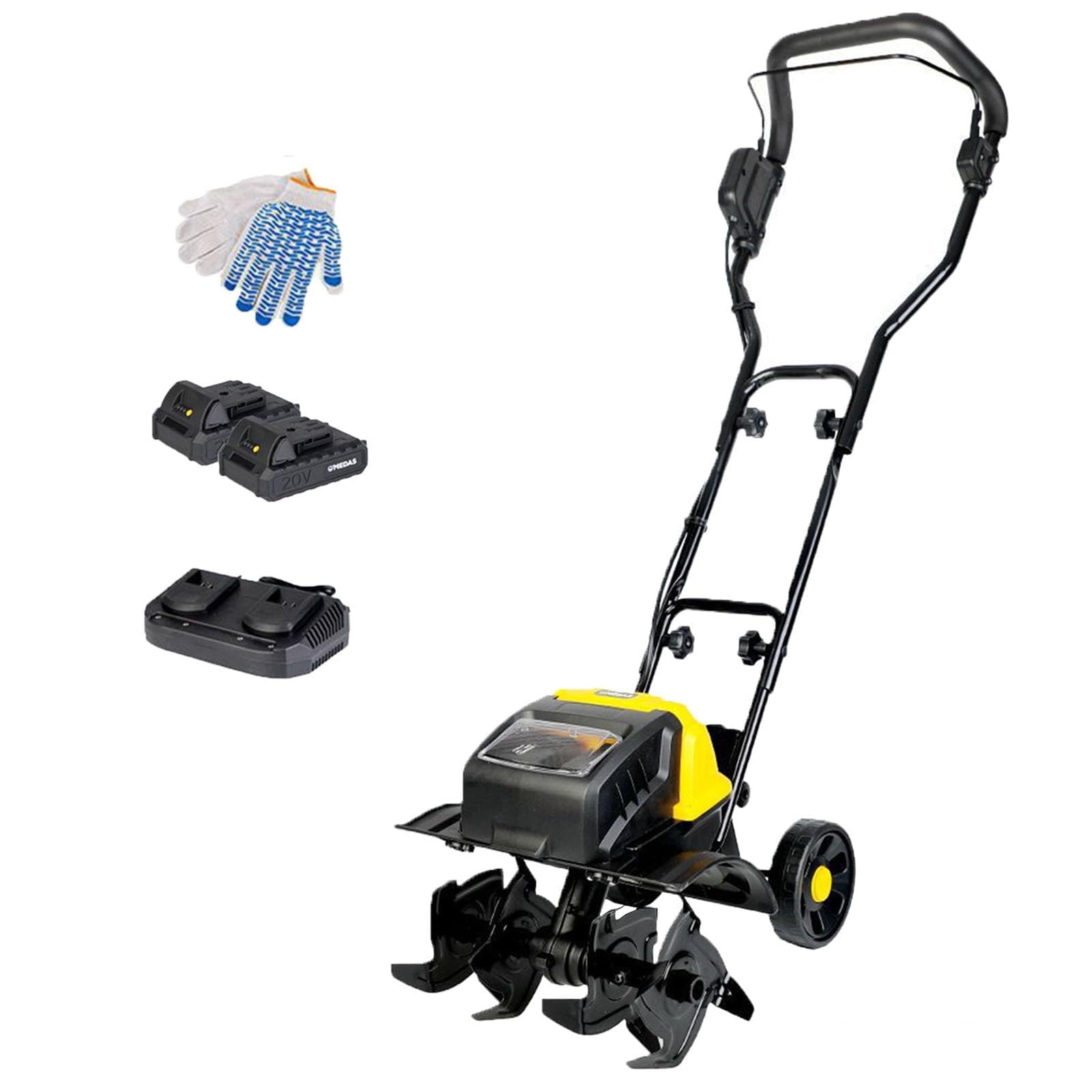 Elektryczny kultywator 1500 W, frez do ziemi ogrodowej, składany uchwyt, szerokość frezowania 36 cm i głębokość frezowania 22 cm, regulowany kultywator do ogrodu warzywnego, trawnika, ogrodu, 4AH