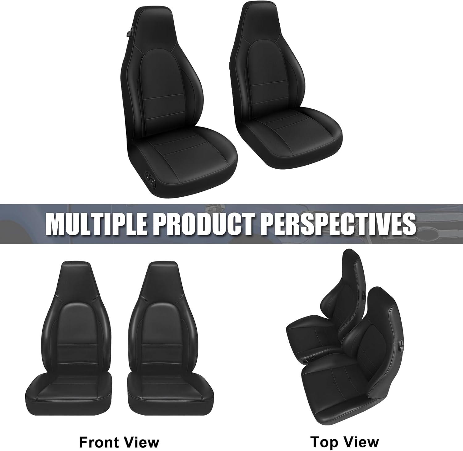 SAPUBK Custom-Fit Front Seat Covers Replacement for Porsche 1985-1996 911 912 924 928 944 968, Driver and Passenger Premium Leather with Composite Soft Foam Lining Seat Cover