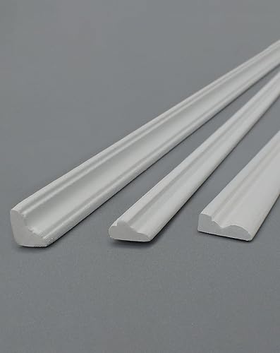 Miniatura 9 de iLAND Accesorios para casa de muñecas en miniatura a escala 112, adornos de casa de muñecas de madera y zócalo y cornisa de moldura de 17 pulgadas