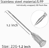 Vista 3 de 100 unidades de jeringas de laboratorio desechables de 5 ml/cc con aguja de 22Ga de 1.25 pulgadas Luer Lock, empaquetadas individualmente