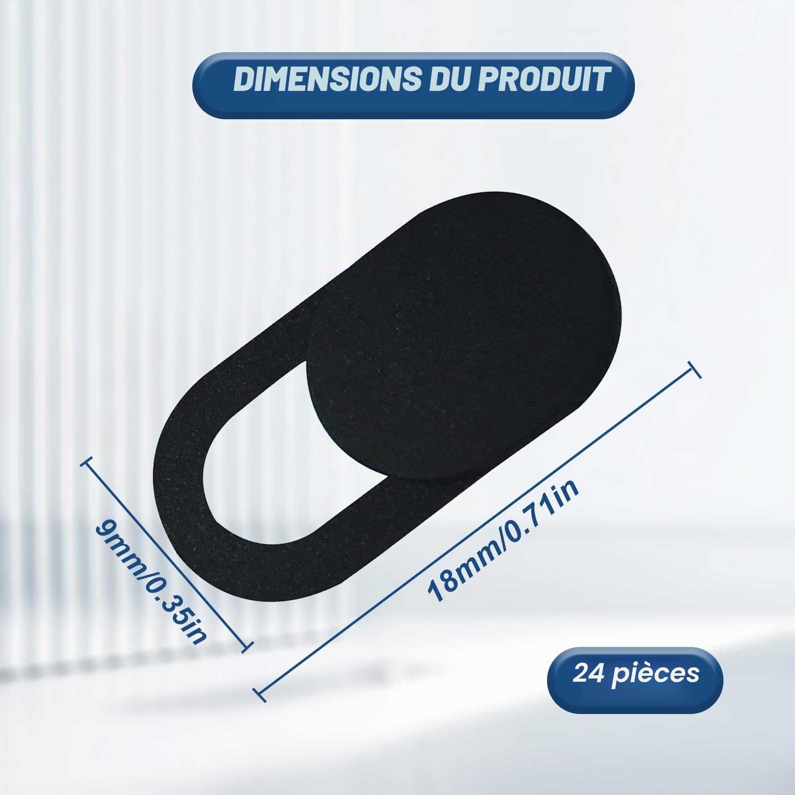 24 Articles Cache Camera Ordinateur,Cache Webcam PC Portable,Cache Camera Telephone,Convient aux Téléphones Mobiles, Tablettes et Ordinateurs Portables pour Protéger Votre Vie Privée (Noir)