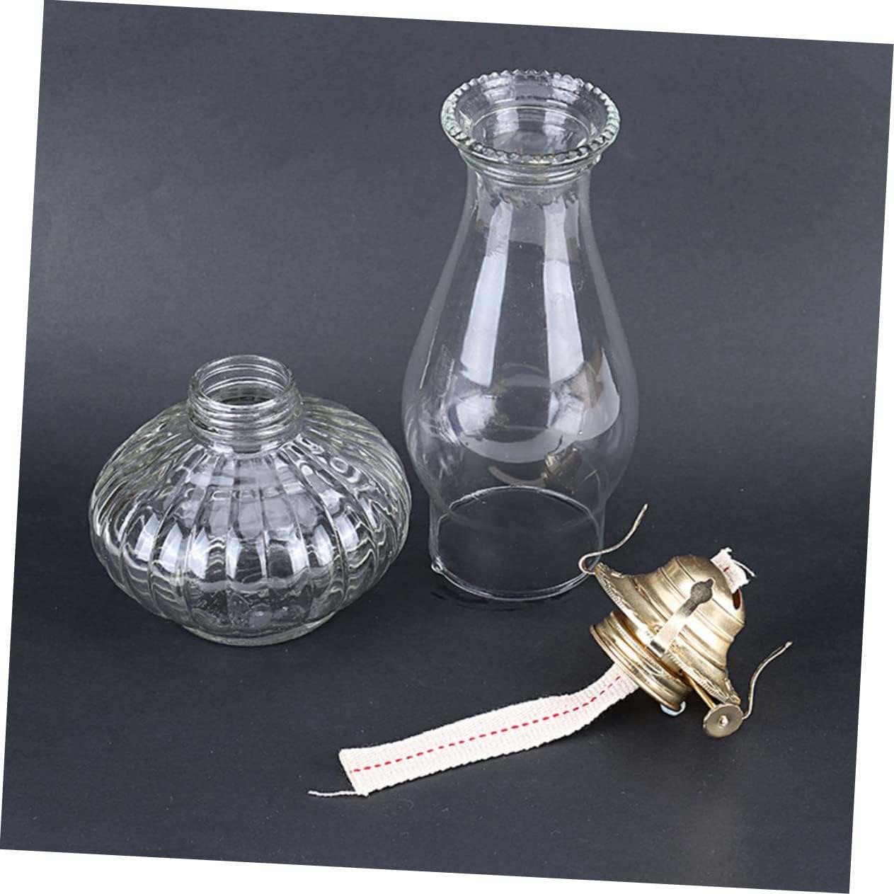 GARVALON Kerosene Lamp Wick Holder and Burner Metal Regulator with Wick Antique Oil Lamp Replacement Parts for Home Lighting and Decorative Use