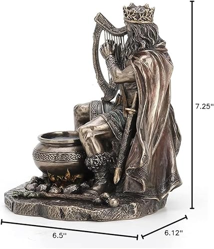Miniatura 7 de Veronese Design Escultura de resina bronceada fundida en frío de 7 1/4" de alto dios celta Dagda Druida rey de Tuatha de Danann