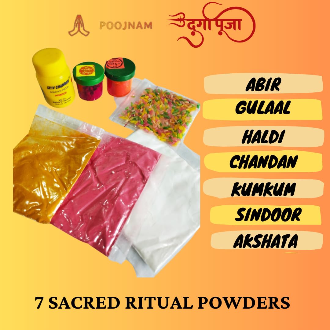 Poojnam Durga Puja Samagri Kit : Complete Set of 36 Essentials for Durga MATA Decoration and Worship During Navratri Festival | Navratri Special | MATA Rani Pooja 4