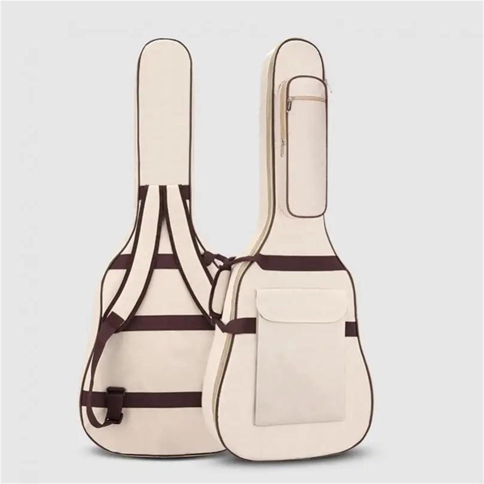 Funda de Guitarra Impermeable con Relleno 10 mm Grosor for Guitarras acústicas 40 a 41 Pulgadas Correa for el Cuello, Funda Blanda for para Actuaciones Y para Tocar Instrumentos(Beige)