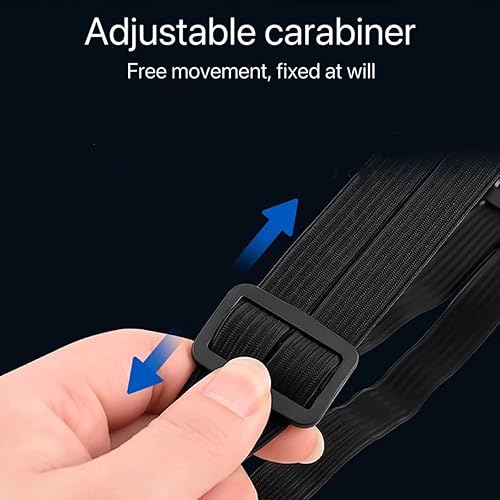 Miniatura 4 de Cuerda elástica para casco de motocicleta, cuerda elástica para casco de equipaje, cuerda de tensión retráctil con 2 ganchos, color negro (24.8