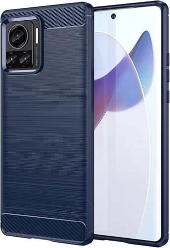 Monwutong Funda delgada para Motorola Edge 30 Ultra, diseño de fibra de carbono suave con grado militar, a prueba de golpes y protección de lente de
