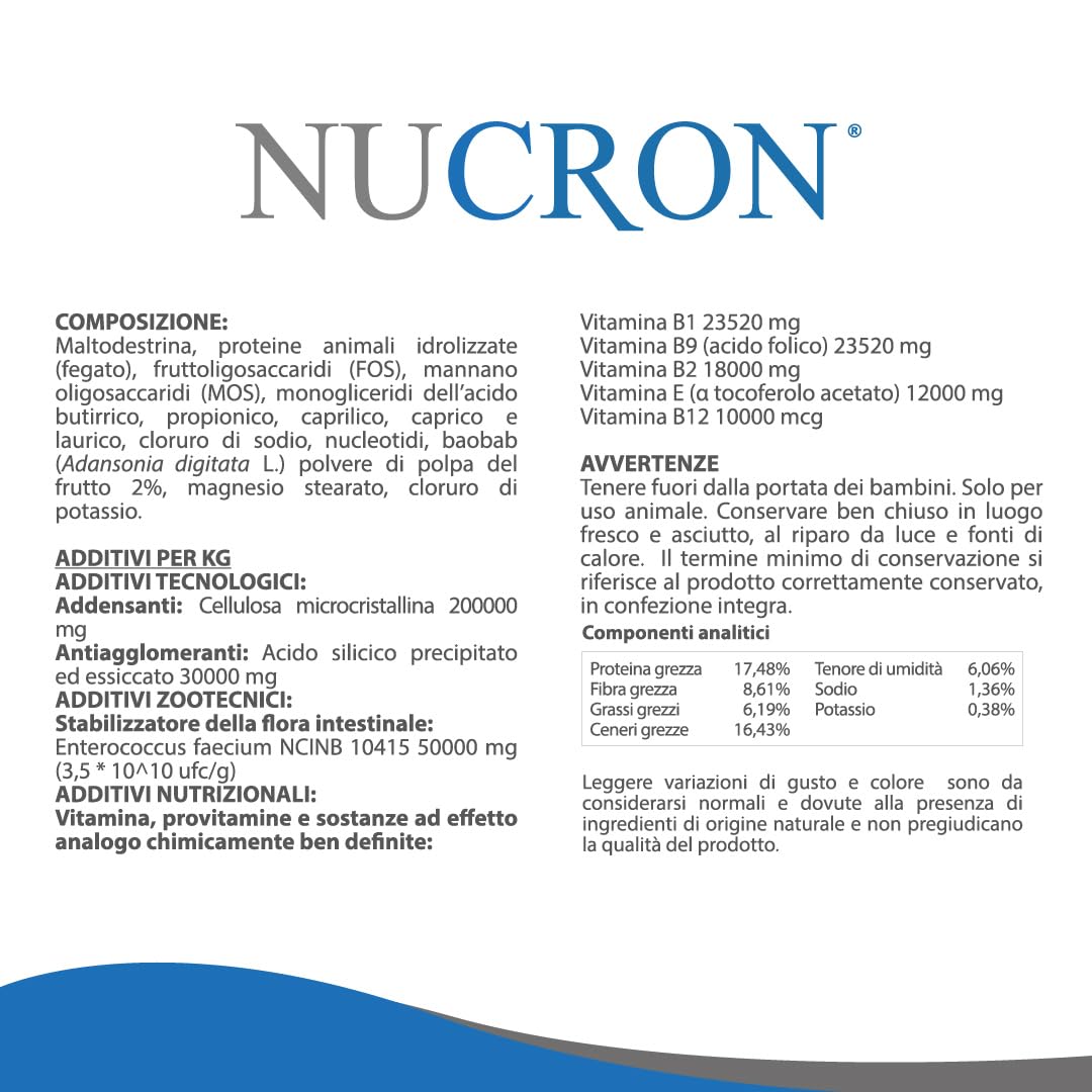 Aurora Biofarma Nucron 30 Compresse - Mangime complementare dietetico destinato a particolare fine nutrizionale per cani e gatti