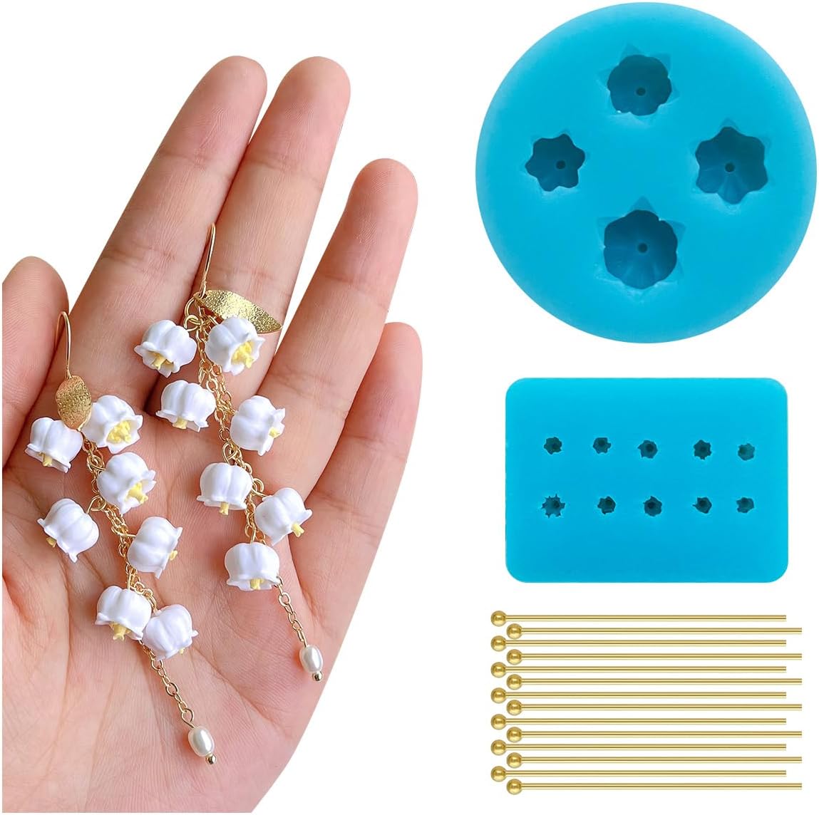 Keoker Bell Orchid Polymer Molds - Petals Polymer Clay Cutters, Perfect for Polymer Clay Jewelry Making and Earring Lovers - Mini Clay Molds