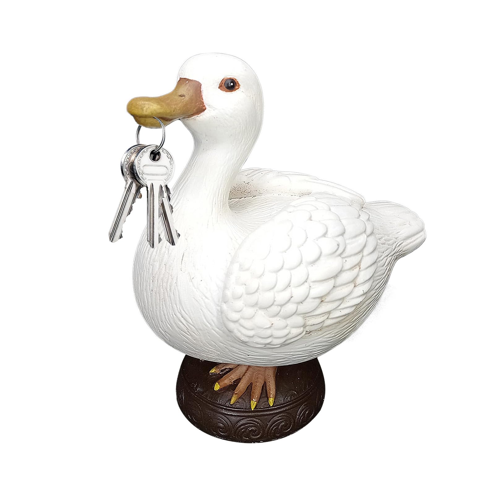 JYCRA Magnetic Goose Key Holder, Funny Home Decor Cute Goose Statue,Home Decoration Hanging Rack Table Desk Sculpture (duck)