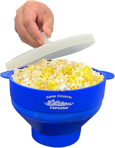 Miniatura 4 de Amish Country Popcorn  Popper plegable de silicona para microondas con logotipo ACP personalizado  Tazón de palomitas de maíz sin BPA y PVC con asas
