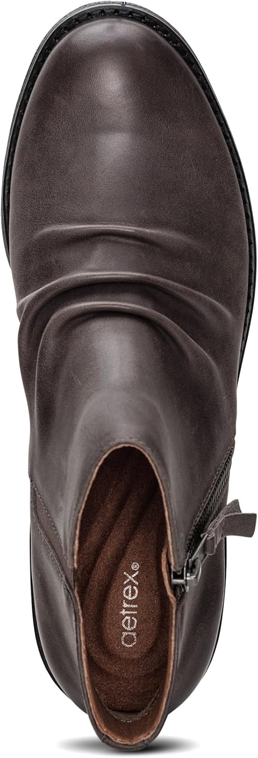 Aetrex Women's Mila Orthopedic Low Ankle Boots for Women - Arch Support Plantar Fasciitis Releif Booties for Women - Image 5