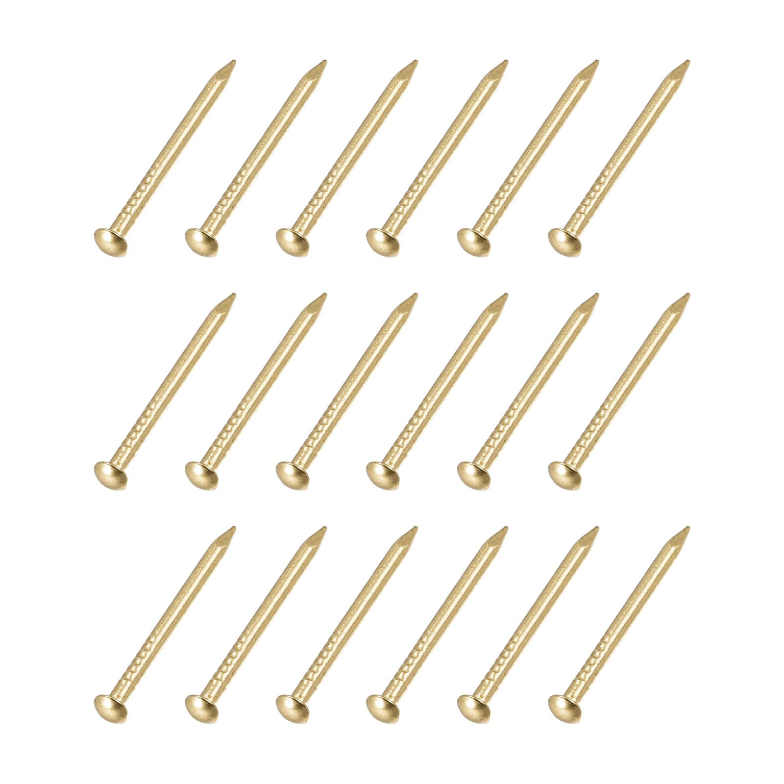 METALLIXITY Small Nails (1.5x20mm) 100pcs, Brass Tiny Hardware Nails - for Household Woodworking Brass Tone