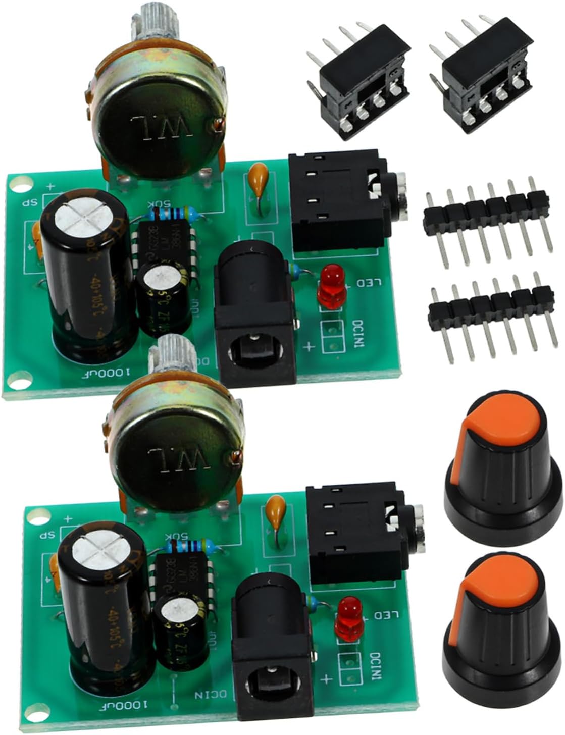 Cabilock LM386 Mini Amplifier Board Kit Low Power 3-12V Solder Practice Project 2 Sets Audio Amplifier Circuit Module for DIY