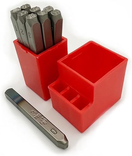 Miniatura 16 de Haga que sus letras se alineen más ordenadamente. Juego de sellos de números y letras mayúsculas de 36 piezas (A-Z y 0-9) - punzón de 1/8" (3 mm)