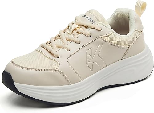 Zapatos de correr para mujer para caminar de cuero cómodos, absorbentes de golpes, transpirables, ligeros, antideslizantes, atléticos, de moda, para