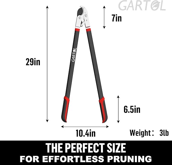 GARTOL Heavy-Duty Anvil Lopper, 29 Tree Pruning Shears, with a Spare SK5 Steel Blade, Compound Action for Effortless Cutting 2 Branch, Ergonomic Non-Slip Handles, Durable Garden Branch Cutter