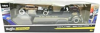 DieCast MaistoDesign 1:64 Scale Transport COE Flatbed / 1929 Ford Model A, Black/Gold