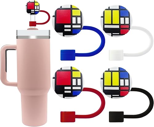 IOKUKI Fundas de popote de silicona para vaso Stanley 20 de 30 y 40 onzas, tapas de popote de 0.394 in04 pulgadas, tapa para todos los popotes de