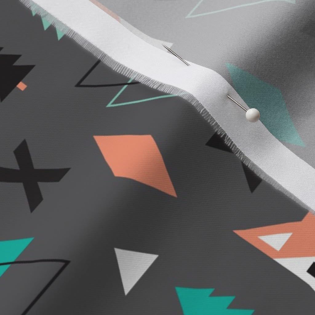 Spoonflower Fabric - Geometric, Fox, Pine Tree, Illustration, Woodland, Nursery, Triangle, Printed on Organic Cotton Sateen Fabric by The Yard - Sewing Quilting Apparel Home Decor