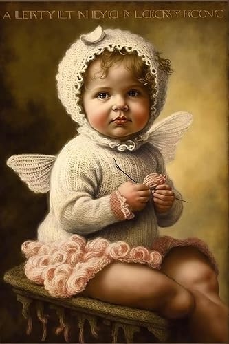 IHMOLN Pintura de diamante de ángel 5D para bebé, para principiantes, completamente redonda, para principiantes, bricolaje, vintage, niña, arte de