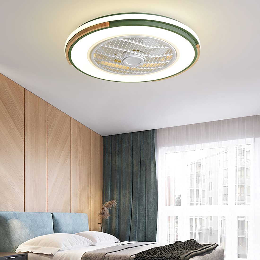 Ventilateur de plafond avec lampe LED 36W et télécommande pour salon