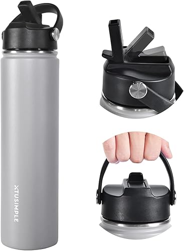 Botella de agua deportiva de acero inoxidable de 24 onzas, sistema de hidratación rápida, ideal para maratón, gimnasio, correr y aventuras al aire