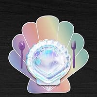 Vista 4 de Mantel individual de sirena de concha pastel 12 piezas