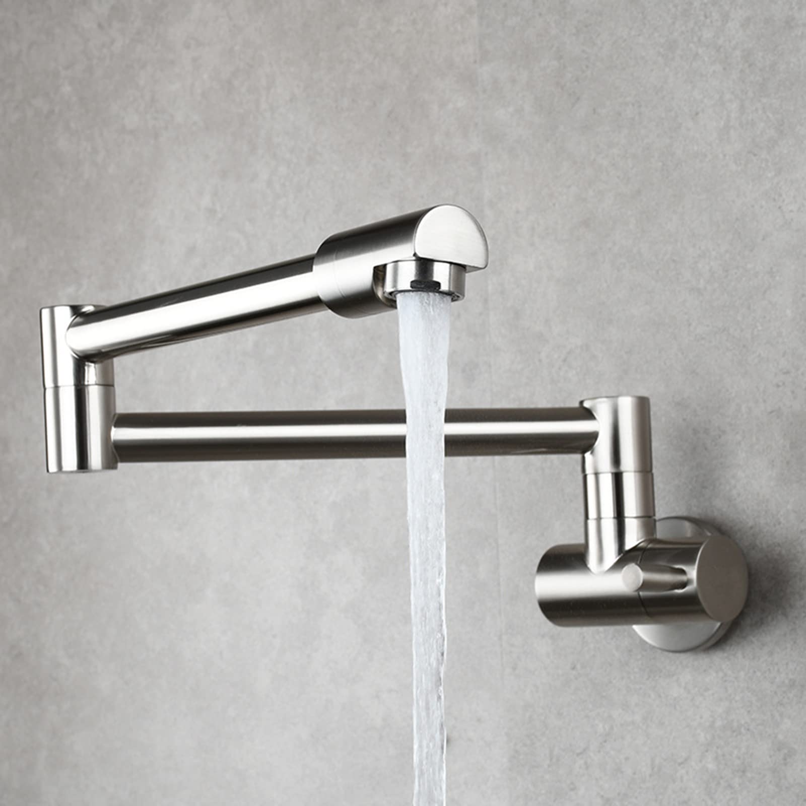 ZYCHSJXA Wall Mounted Kitchen Tap, Cold Water Tap Folding Swivel Brass Single Handle Sink