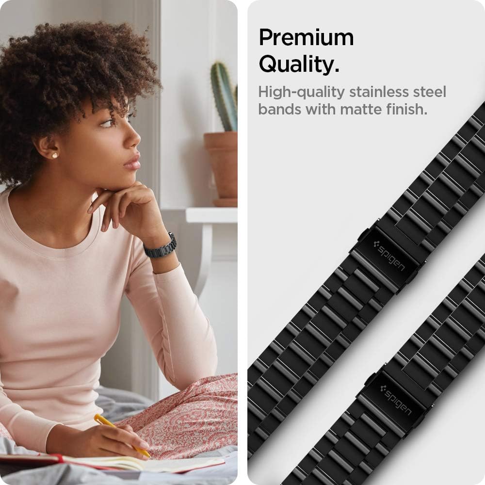 Spigen Modern Fit Designed For Samsung Galaxy Watch 4 Band 44mm/40mm, Galaxy Watch 4 Classic Band 46mm/42mm, Galaxy Watch 3 Band 41mm, Galaxy Watch Active 1&2 Band - Black : Cell Phones & Accessories
