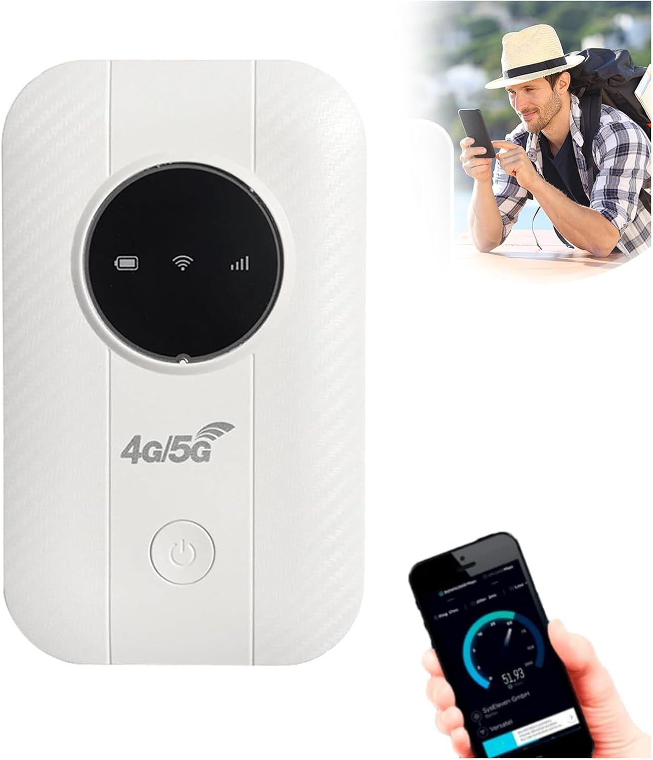 4G/5G WiFi Hotspot, Portable Travel Router, Unlocked USB WiFi Modem, Supports 300Mbps, Connects Laptops, Smartphones, Tablets, Ideal for Travelers