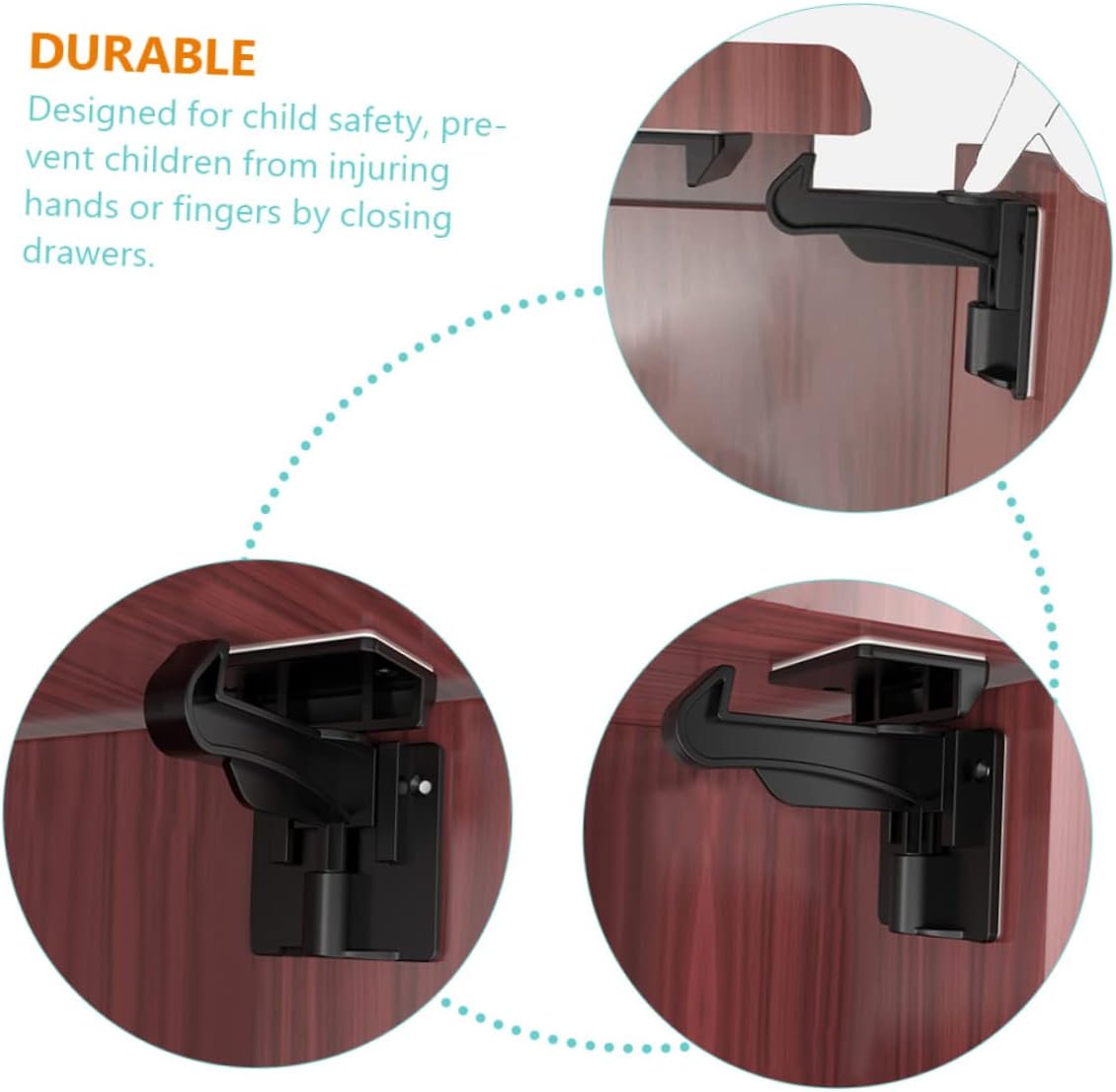 Milisten Invisible Drawer Latches for Boys and Girls 10pcs Child Safety Locks Baby Proofing Prevent Children from Opening Drawers Easily