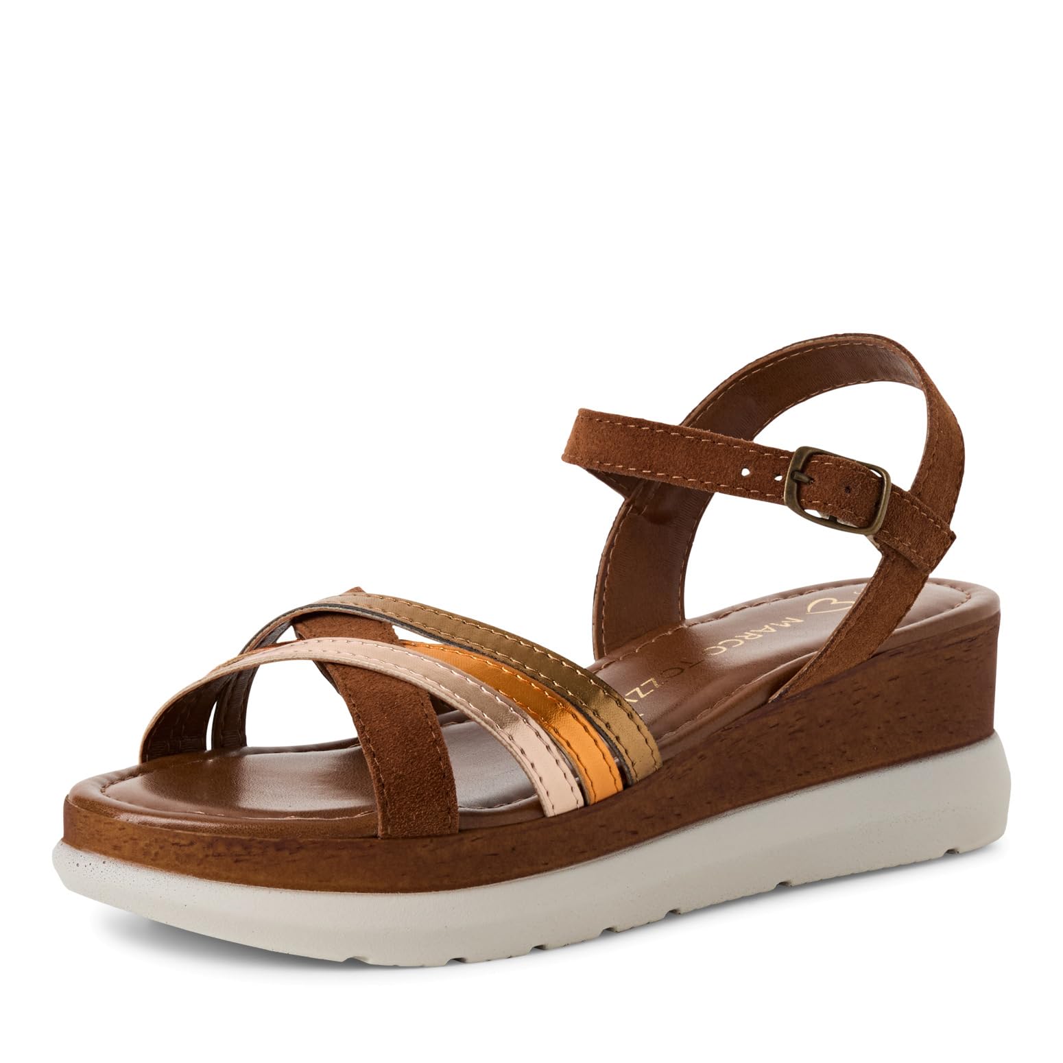 MARCO TOZZI Women's 2-28396-44 Sandals, Cognac Comb, 7.5 UK