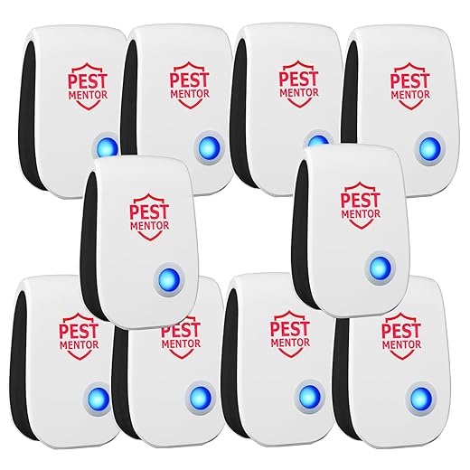 Ultrasonic Pest Control Repeller 10 Packs, Electronic Pest Repellent Mouse Repellent, Indoor Pest Control for Roach Rodent Mouse Bugs Mosquito Mice Spider Ant Fleas Insects Cockroach