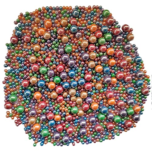 Image of Edible Deep Colorful Sugar Pearls Candy Sprinkles 120G / 4.23Ounce Baking Cake Sprinkles Cupcake and Cake Topper Cookie Decorations Wedding Party Valentines Halloween Christmas Supplies