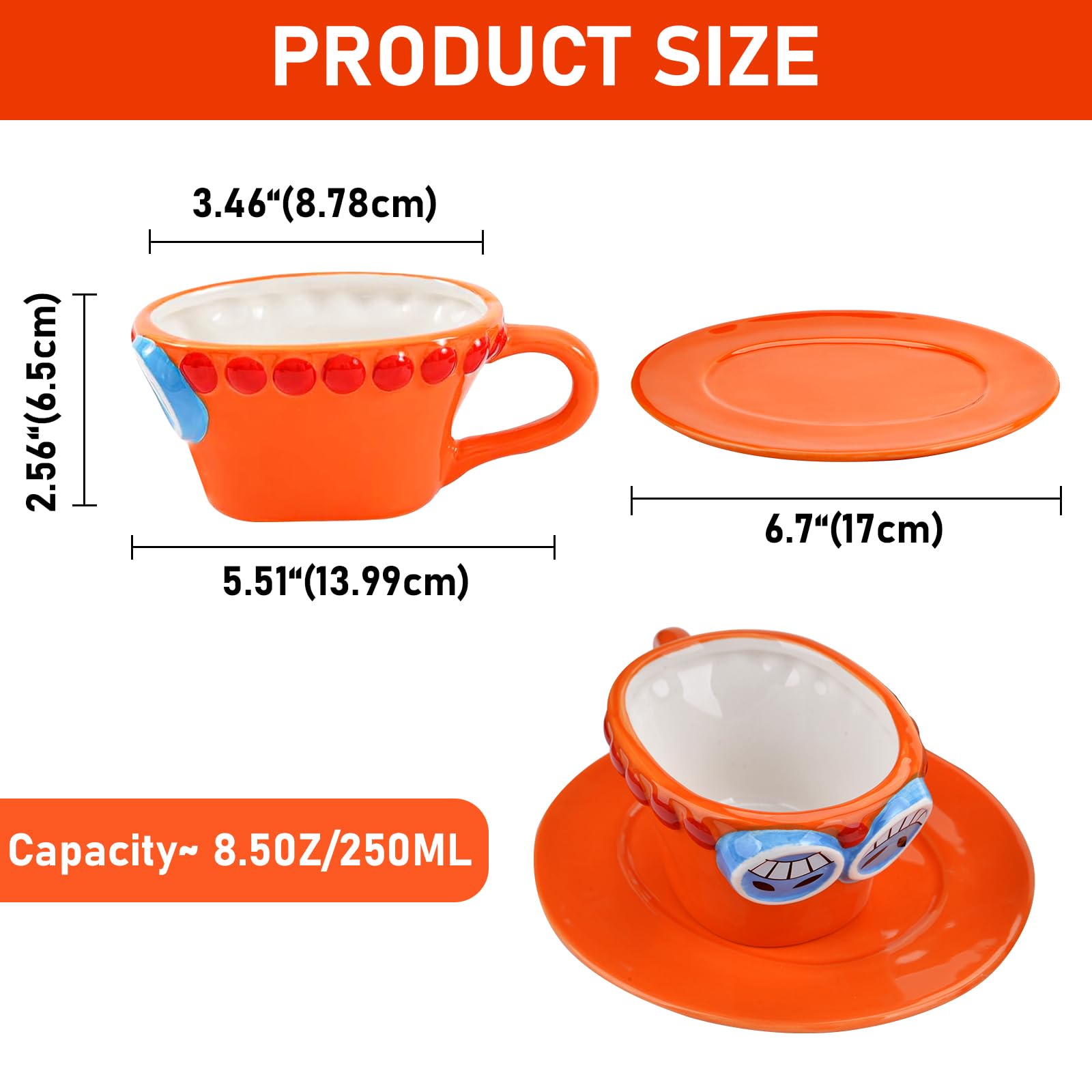 Condition photo showing New/Like New for anime ceramic coffee mugs merch,creative birthday gift,novelty coffee mugs,milk cup office cup gift for adults kids birthday(ace)